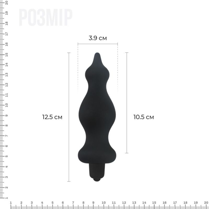 Анальна пробка з вібрацією Adrien Lastic Bullet Amuse Black, макс. діаметр 3,9 см жива фотографія
