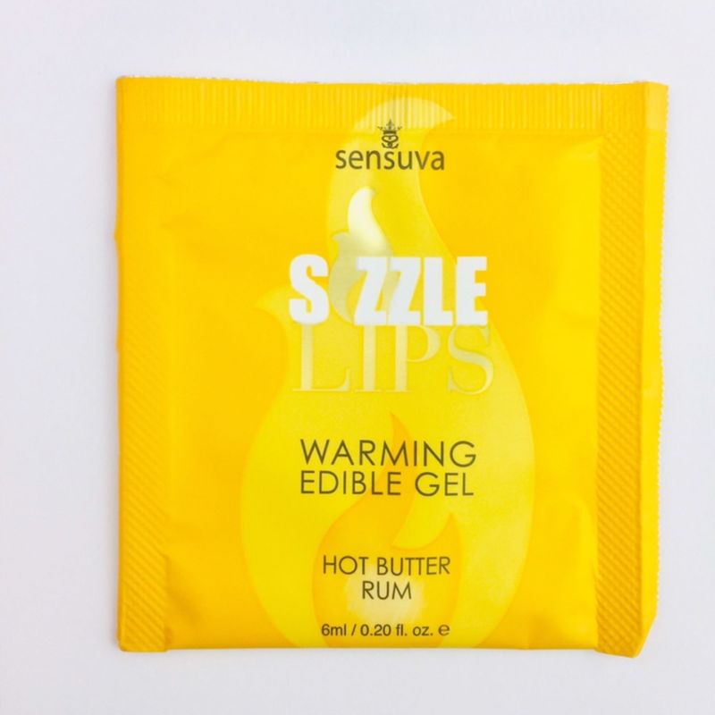 Пробник массажного геля Sensuva - Sizzle Lips Butter Rum (6 мл) реальная фотография