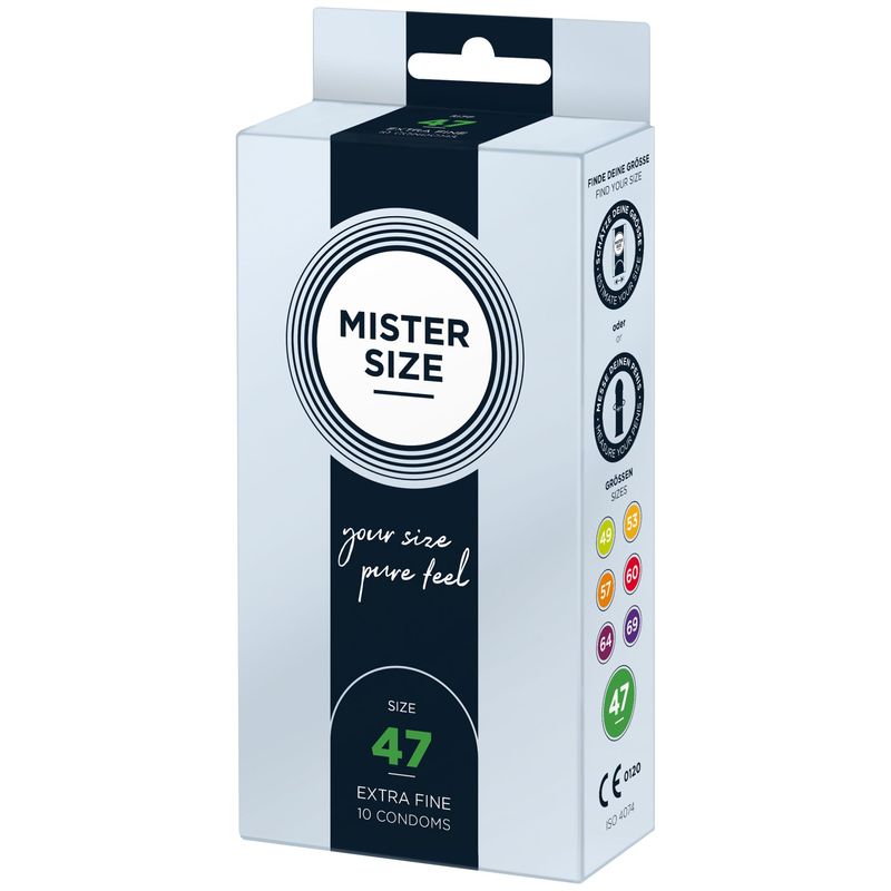 Презервативи Mister Size - pure feel - 47 (10 condoms), товщина 0,05 мм жива фотографія