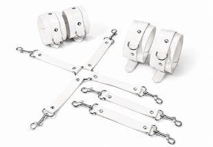 Набор для БДСМ Feral Feelings BDSM Kit 3 White, наручники, поножи, крестовина реальная фотография