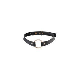 Чокер з екошкіри Bijoux Indiscrets Maze &ndash; Single Choker Black жива фотографія
