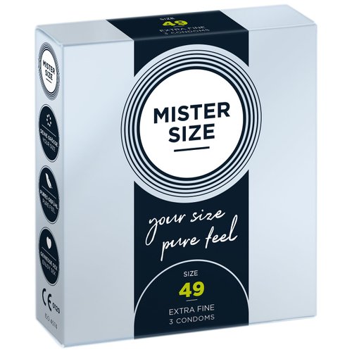 Презервативи Mister Size - pure feel - 49 (3 condoms), товщина 0,05 мм жива фотографія