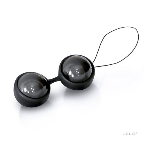 Вагинальные шарики LELO Luna Beads Noir Black, смещенный центр тяжести, диаметр 2,9 см, 2х37 г реальная фотография