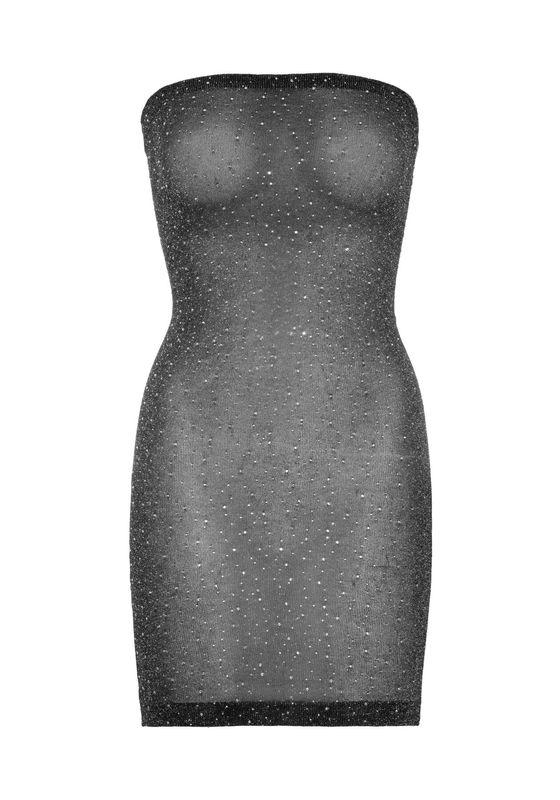 Платье-бандо со стразами Leg Avenue Lurex rhinestone tube dress, с люрексом, one size реальная фотография