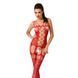 Бодістокінг Passion BS054 red, комбінезон, імітація панчіх, відкритий животик