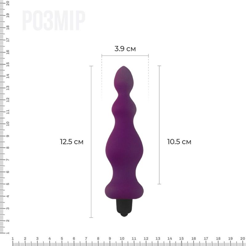 Анальна пробка з вібрацією Adrien Lastic Bullet Amuse Purple, макс. діаметр 3,9 см жива фотографія