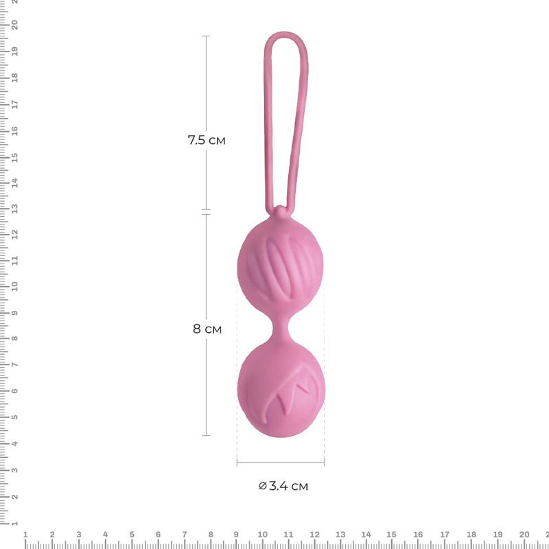 Вагинальные шарики Adrien Lastic Geisha Lastic Balls Mini Pink (S), диаметр 3,4 см, масса 85 г реальная фотография