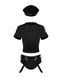 Эротический костюм полицейского Obsessive Police set S/M, black, топ, шорты, кепка, пояс, портупея