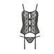 Розпродаж!!! Корсет з пажами GRACIA CORSET black XXL/XXXL - Passion, трусики, напівпрозорий