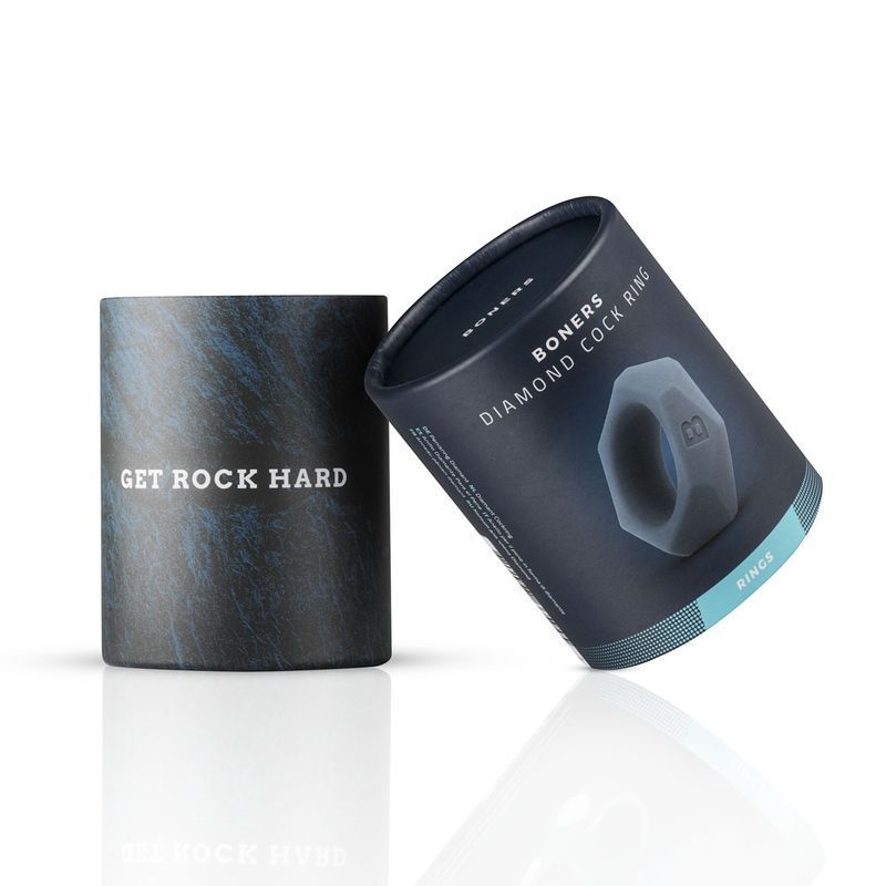 Эрекционное кольцо Boners Diamond Cock Ring &ndash; Grey, внутренний диаметр 3,2 см реальная фотография