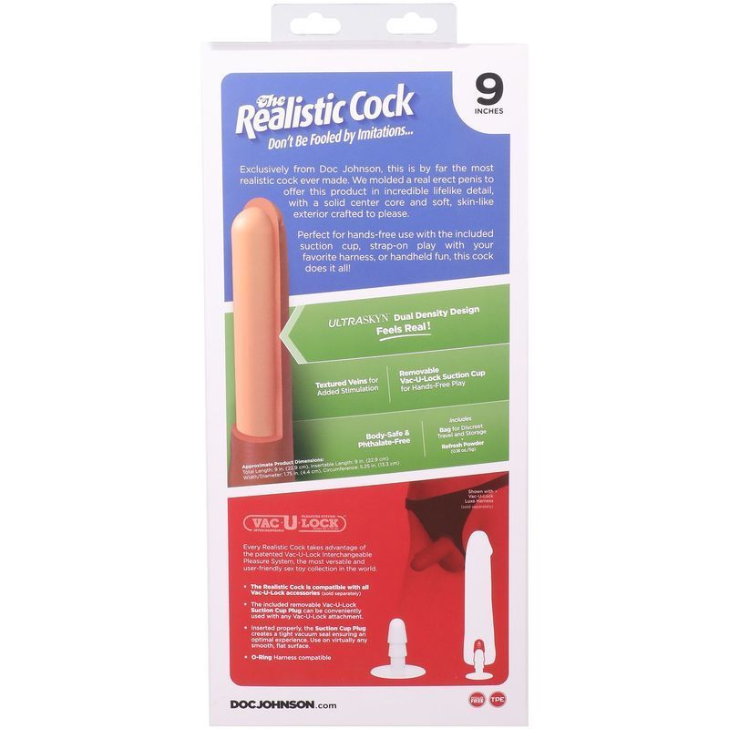 Фаллоимитатор Doc Johnson The Realistic Cock ULTRASKYN - 9 Inch Vanilla реальная фотография