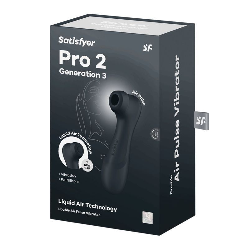 Вакуумный клиторальный стимулятор Satisfyer Pro 2 Generation 3 with Liquid Air Dark Grey реальная фотография