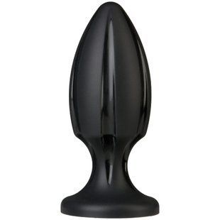 Анальный плаг с каналами для смазки Doc Johnson Platinum Premium Silicone &mdash; The Rocket &mdash; Black