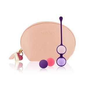 Набор вагинальных шариков Rianne S: Pussy Playballs Nude, масса 15, 25, 35, 55г, монолит, косметичка реальная фотография