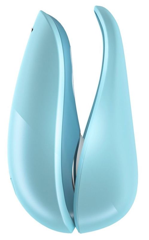 Вакуумный клиторальный стимулятор Womanizer Liberty Blue, магнитная крышка, 2 насадки реальная фотография