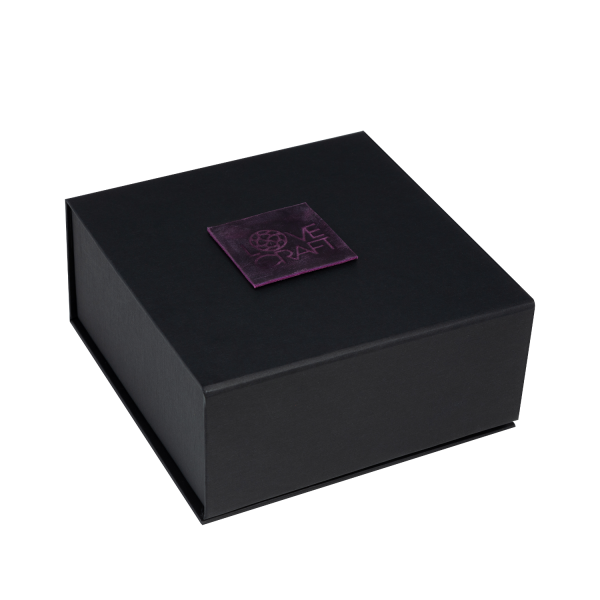 Преміум нашийник LOVECRAFT розмір S фіолетовий, натуральна шкіра, в подарунковій упаковці жива фотографія