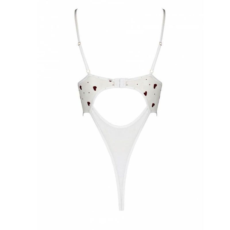 Еротичний боді з малюнком Passion LOVELIA BODY L/XL, white жива фотографія