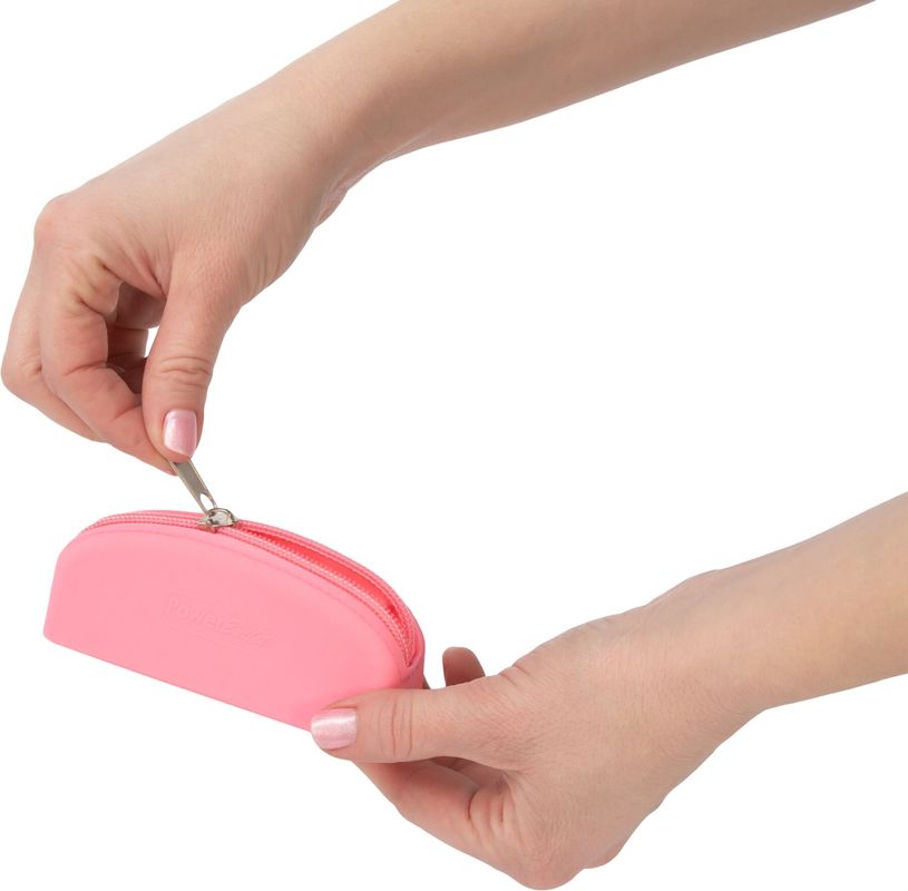Сумка для зберігання секс-іграшок PowerBullet - Silicone Storage Zippered Bag Pink жива фотографія