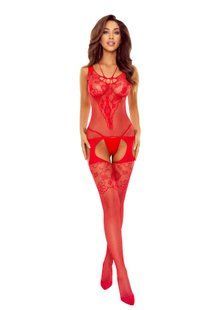 Бодистокинг Passion BS121 red реальная фотография