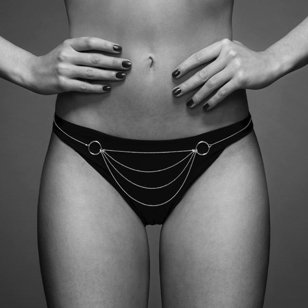 Ланцюжок-трусики Bijoux Indiscrets Magnifique Bikini Chain – Gold, прикраса для тіла жива фотографія