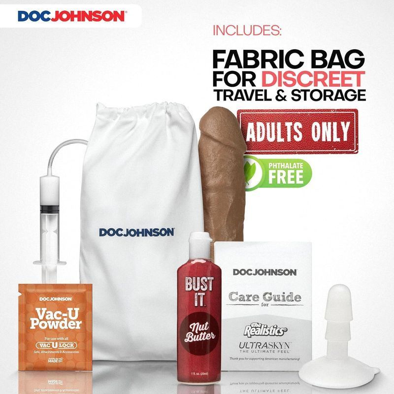 Фалоімітатор, що кінчає Doc Johnson The Realistic Cock ULTRASKYN - Squirting 9,5 Inch Caramel жива фотографія