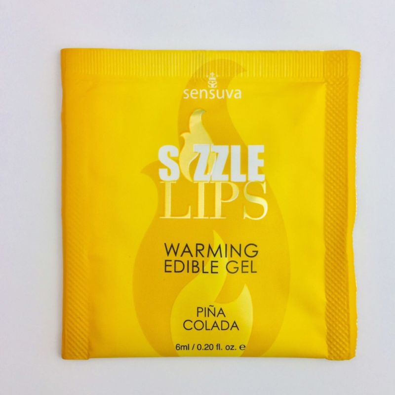 Пробник массажного геля Sensuva - Sizzle Lips Pina Colada (6 мл) реальная фотография
