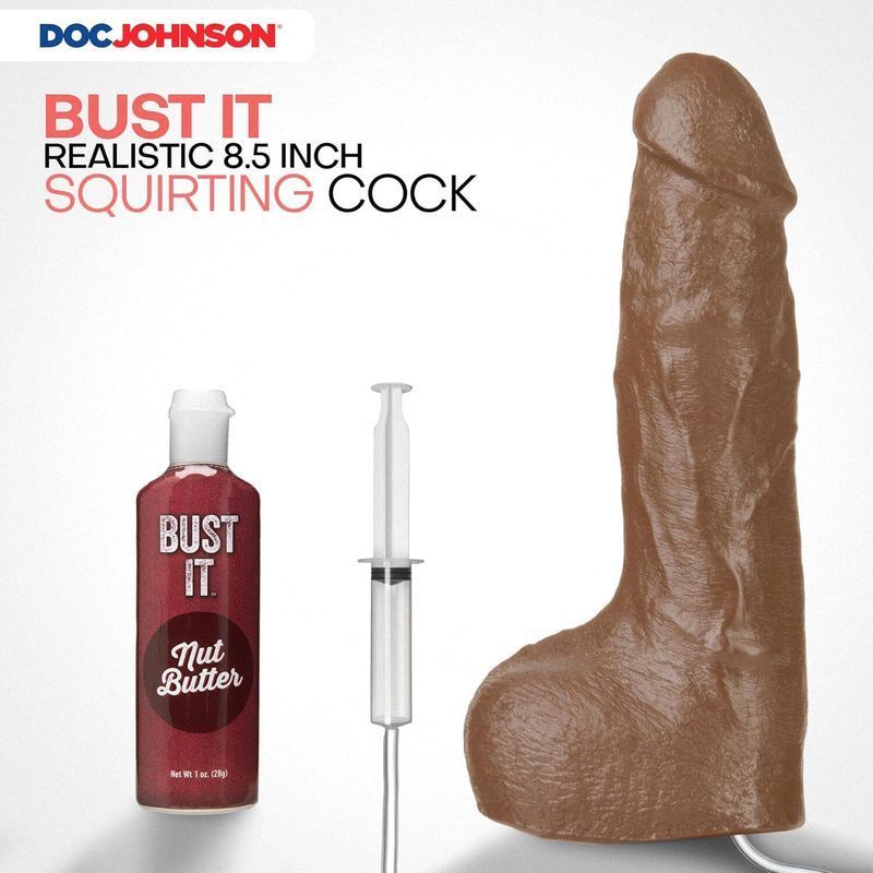 Фалоімітатор, що кінчає Doc Johnson The Realistic Cock ULTRASKYN - Squirting 9,5 Inch Caramel жива фотографія