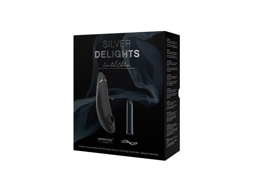 Преміальний подарунковий набір Silver Delights Collection: Womanizer Premium та We-Vibe Tango жива фотографія