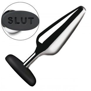 Анальная пробка Master Series Butt Slut Metal & Silicone Butt Plug - Silver
