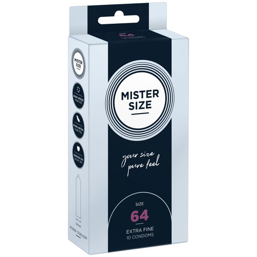 Презервативи Mister Size - pure feel - 64 (10 condoms), товщина 0,05 мм жива фотографія