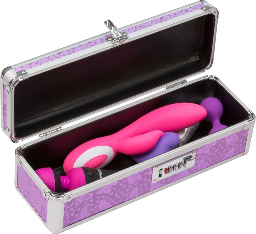 Кейс для зберігання секс-іграшок BMS Factory - The Toy Chest Lokable Vibrator Case Purple з кодовим жива фотографія