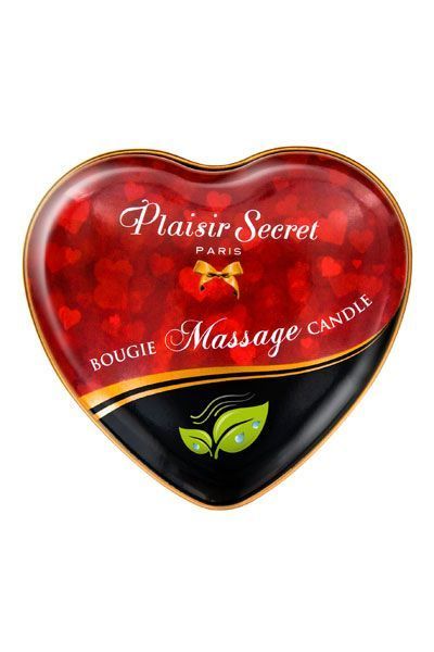 Масажна свічка серце Plaisirs Secrets Natural (35 мл) жива фотографія