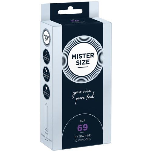 Презервативи Mister Size - pure feel - 69 (10 condoms), товщина 0,05 мм жива фотографія