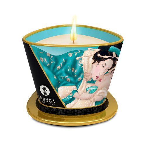 Массажная свеча Shunga Massage Candle - Island Blossoms (170 мл) с афродизиаками реальная фотография