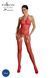 Бодистокинг Passion ECO BS002 red, с доступом, имитация подвязок, абстрактный рисунок