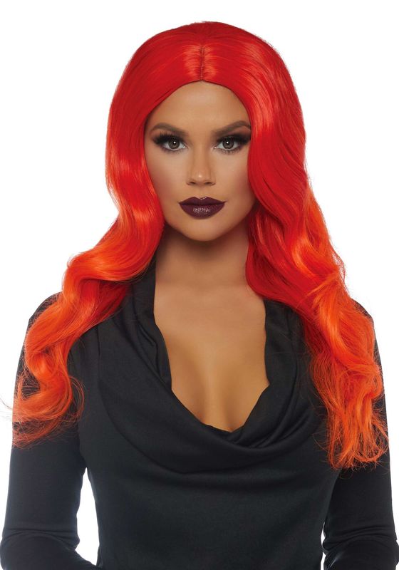 Руда перука омбре Leg Avenue Ombre long wavy wig, довга, локони, 61 см жива фотографія