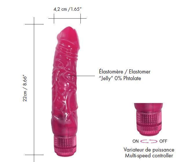 Фалоімітатор вібратор Dorcel Jelly Boy, діаметр 4,2см ТПЕ, плавне регулювання потужності вібрації жива фотографія