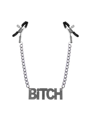 Зажимы для сосков Bitch, Feral Feelings - Nipple clamps Bitch, серебро/черный реальная фотография