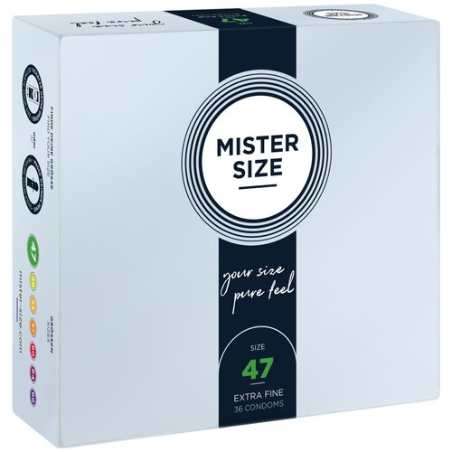 Презервативы Mister Size - pure feel - 47 (36 condoms), толщина 0,05 мм реальная фотография