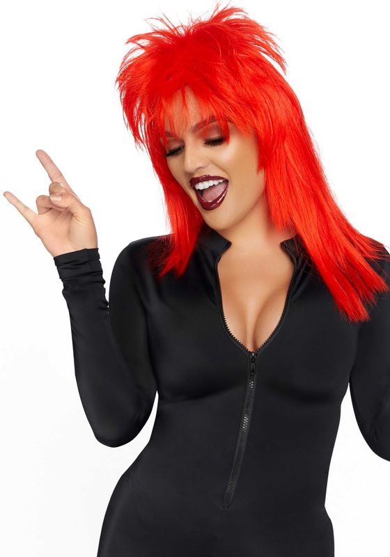 Перука рок-зірки Leg Avenue Unisex rockstar wig Red, унісекс, 53 см жива фотографія