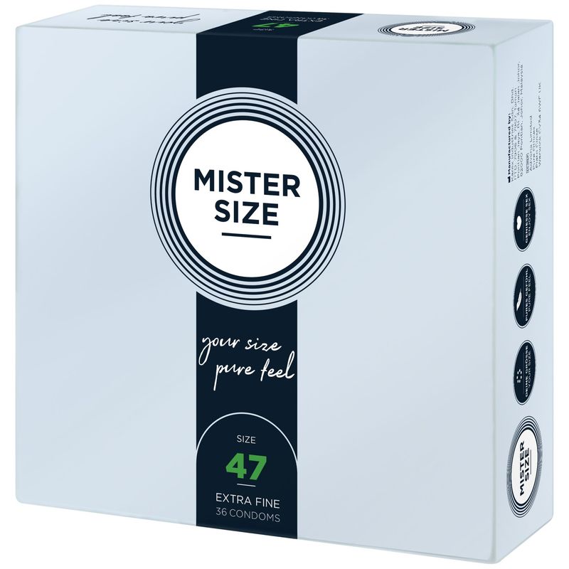 Презервативы Mister Size - pure feel - 47 (36 condoms), толщина 0,05 мм реальная фотография