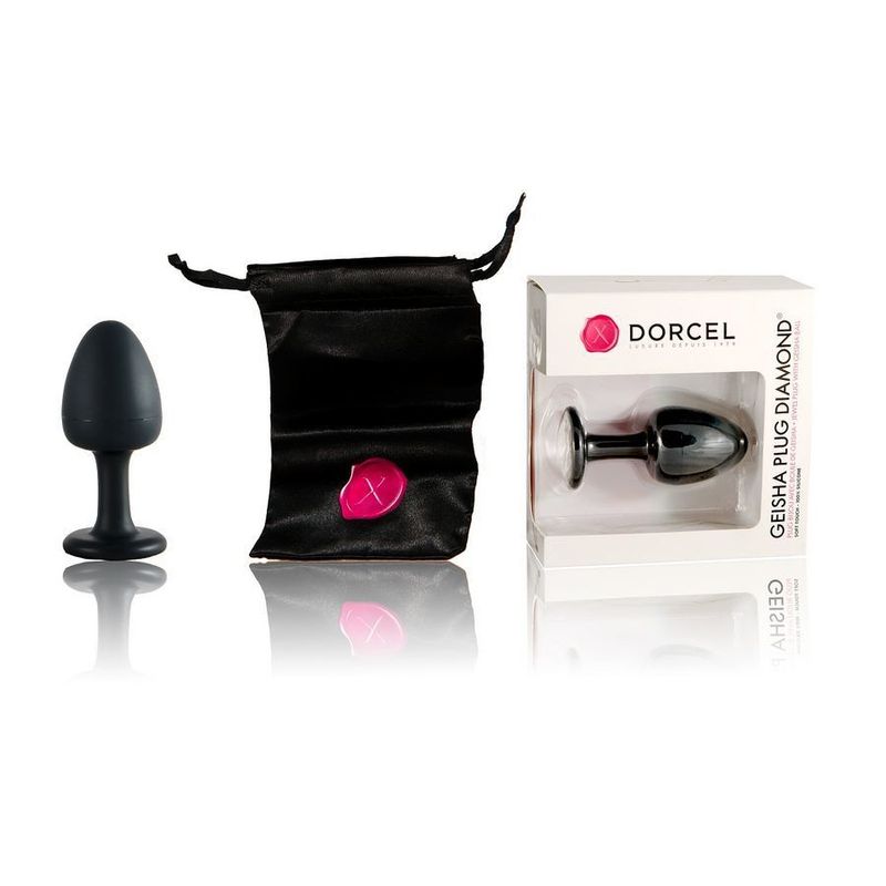 Анальная пробка Dorcel Geisha Plug Diamond XL с шариком внутри, создает вибрации, макс диаметр 4,5см реальная фотография