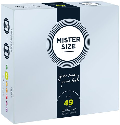 Презервативы Mister Size - pure feel - 49 (36 condoms), толщина 0,05 мм реальная фотография