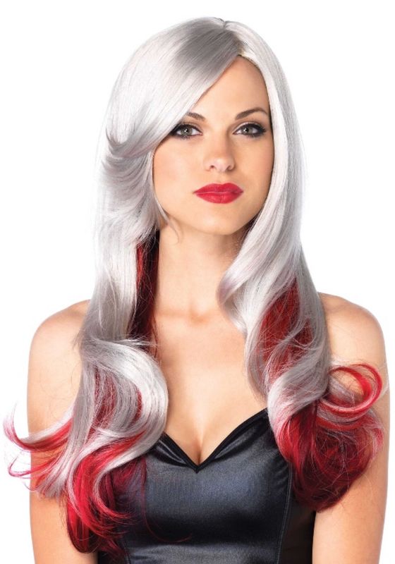 Leg Avenue Allure Multi Color Wig Grey/Red жива фотографія