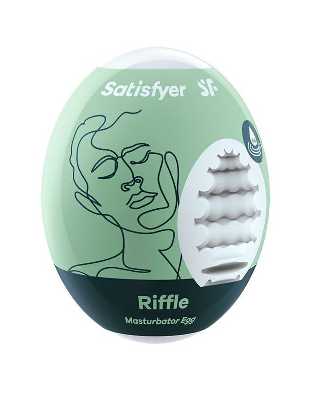 Самосмазывающийся мастурбатор-яйцо Satisfyer Masturbator Egg Riffle, одноразовый, не требует смазки реальная фотография