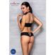 Комплект из эко-кожи Passion NANCY BIKINI L/XL, black, бра и трусики с имитацией шнуровки