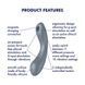 Вакуумный стимулятор с вибрацией Satisfyer Curvy Trinity 1 Bluegrey, игрушка 3в1