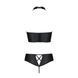 Комплект из эко-кожи Passion NANCY BIKINI L/XL, black, бра и трусики с имитацией шнуровки