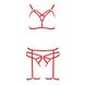 Комплект белья MAGALI SET OpenBra red S/M - Passion Exclusive: стрэпы: лиф, трусики и пояс