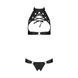 Комплект відкритий топ та трусики з екошкіри з люверсами Passion MALWIA SET OpenBra XXL/XXXL, black